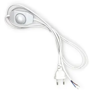1,8 meter hvid 230V ledning med stikprop og LED lysdæmper, Maks 60W, IP20