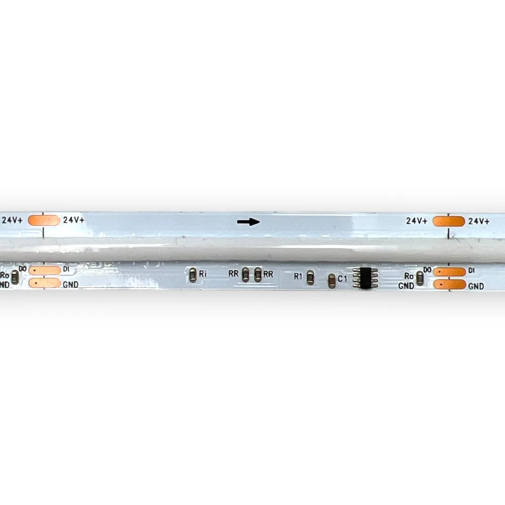 WS2814 COB RGBWIC LED Strip, 24V DC, RGB+3000K, Ra93, IP20, Digital Pixel Strip/Bånd