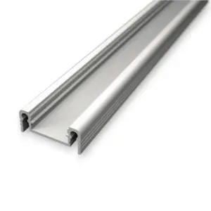 1 meter hvid anodiseret alu-profil til overflademontering til brug med LED strip og LED strips.