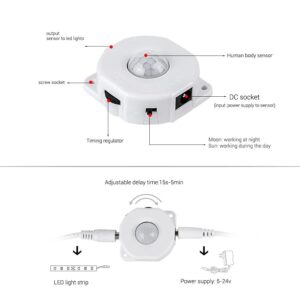 Alternative view of 5-24V Bevægelsessensor med Skumringsrelæ 0-12m Hvid