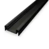 1 meter sort alu-profil til overflademontering til brug med LED strip og LED strips.