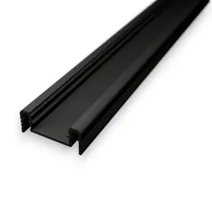 1 meter sort alu-profil til overflademontering til brug med LED strip og LED strips.