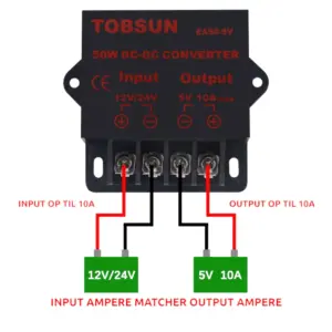 Alternative view of 12V/24V DC til 5V DC Spændingsregulator 10A 50W