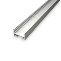 S11 Hvid Anodiseret alu-profil til LED bånd og LED strips. Overflademontering, Ude og inde.