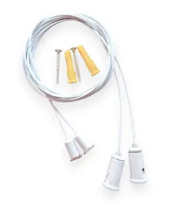 Hvidt Wire-ophæng til alu-profilerne S11, S12 og R6 til LED bånd og LED strips