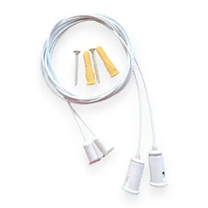 Hvidt Wire-ophæng til alu-profilerne S11, S12 og R6 til LED strip og LED strips