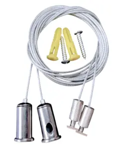 Komplet wire-ophæng til vores S11, S12 og R6 anodiserede alu-profiler til LED bånd og LED strips