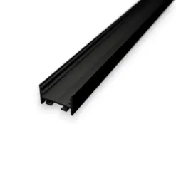 S11 Sort Anodiseret alu-profil til LED bånd og LED strips. Overflademontering, Ude og inde.