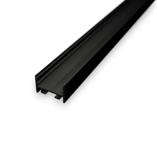 S11 Sort Anodiseret alu-profil til LED bånd og LED strips. Overflademontering, Ude og inde.