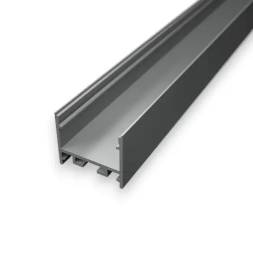 S12 Anodiseret Alu-profil til 230V LED bånd og LED strips eller to sideløbende LED strips