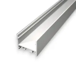 S12 Hvid Anodiseret Alu-profil til 230V LED bånd og LED strips eller to sideløbende LED strips