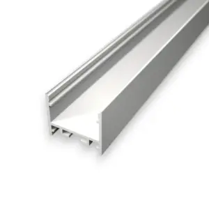 S12 Hvid Anodiseret Alu-profil til 230V LED strip og LED strips eller to sideløbende LED strips