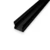 1 meter S2 høj sort anodiseret alu-profil til LED strip og LED strips