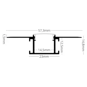 Alternative view of R9 Anodiseret Indmuringsprofil 1M