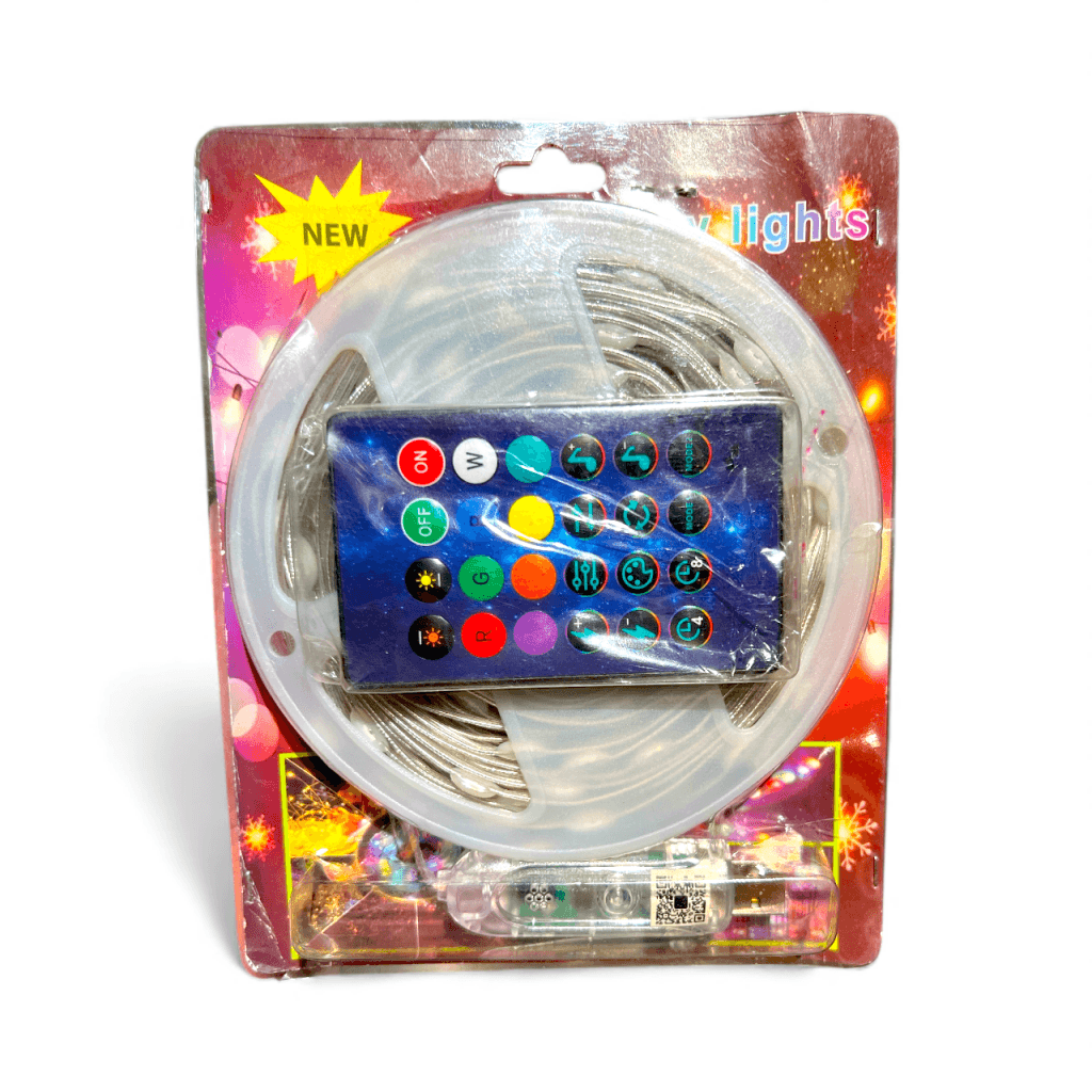 10 meter USB RGBIC Digitalt Fairy perle pixel lyskæde til USB tilslutning med Bluetooth og Fysisk fjernbetjening, 5VDC