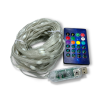 10 meter USB RGBIC Digitalt Fairy perle pixel lyskæde til USB tilslutning med Bluetooth og Fysisk fjernbetjening, 200 perler, 5VDC