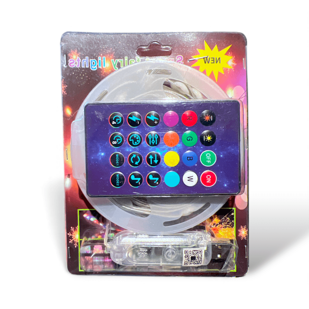5 meter USB RGBIC Digitalt Fairy perle pixel lyskæde til USB tilslutning med Bluetooth og Fysisk fjernbetjening, 5VDC