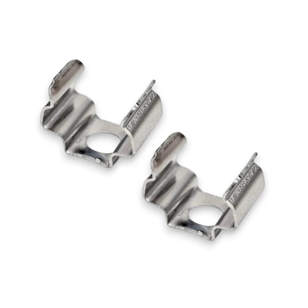 to styk monteringsklips til SLIM-XS anodiseret alu-profil til bl.a. akustikpaneler, Forkromet stål