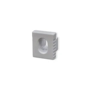 Endestykke til SLIM-XS Alu-profil med hul til ledningsgennemførsel, Grå