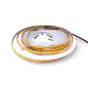 5 meter smal COB LED Strip, Bredde: 5mm, Forbrug: 6W/m, Lysfarve: 3000K Varm Hvid, Spænding: 24V DC, Er Dæmpbar, Til sekundær belysning, Til akustik panel, Til skabslys, IP20 Indendørs