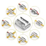 NEO Multiclip - Alt-i-én tilslutnings- og samleklips til LED strips. Fås i 8 og 10 mm. Yderst kompakt og passer i alu-profiler.