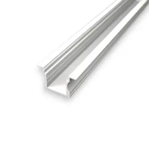 Hvidmalet dyb og planforsænket anodiseret alu-profil til brug med LED strips.