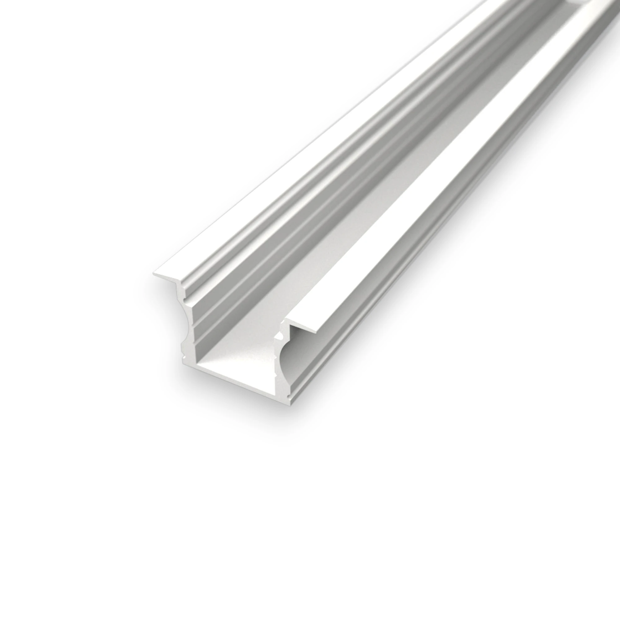 R2 Dyb Anodiseret Alu-profil 1M Hvid 1 Hvidmalet dyb og planforsænket anodiseret alu-profil til brug med LED strips.