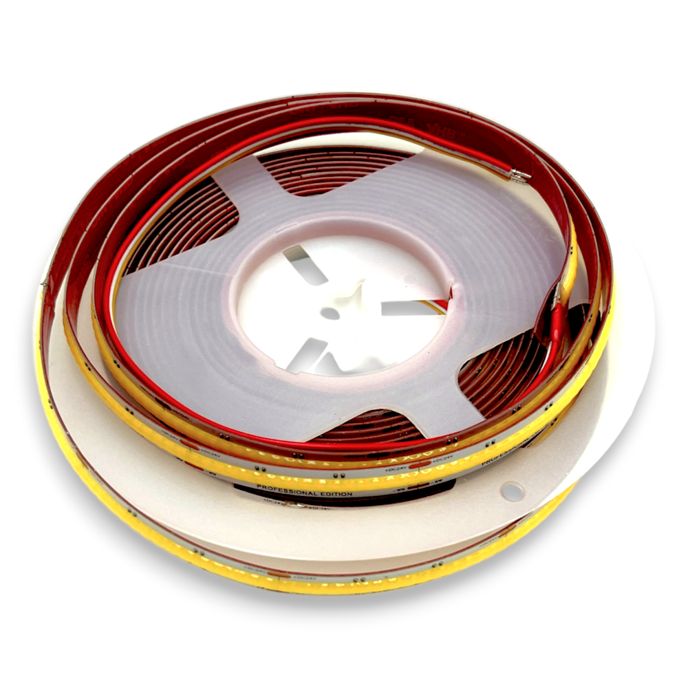 5 meter PRO CCT COB LED Strip | 24V DC | 2700K-6000K | 15W/m | ≥Ra90 1 5 meter PRO CCT COB LED Strip 2700K-6000K, 15W/m, 1500lm, 24V DC, ≥Ra90, ≥CRI90